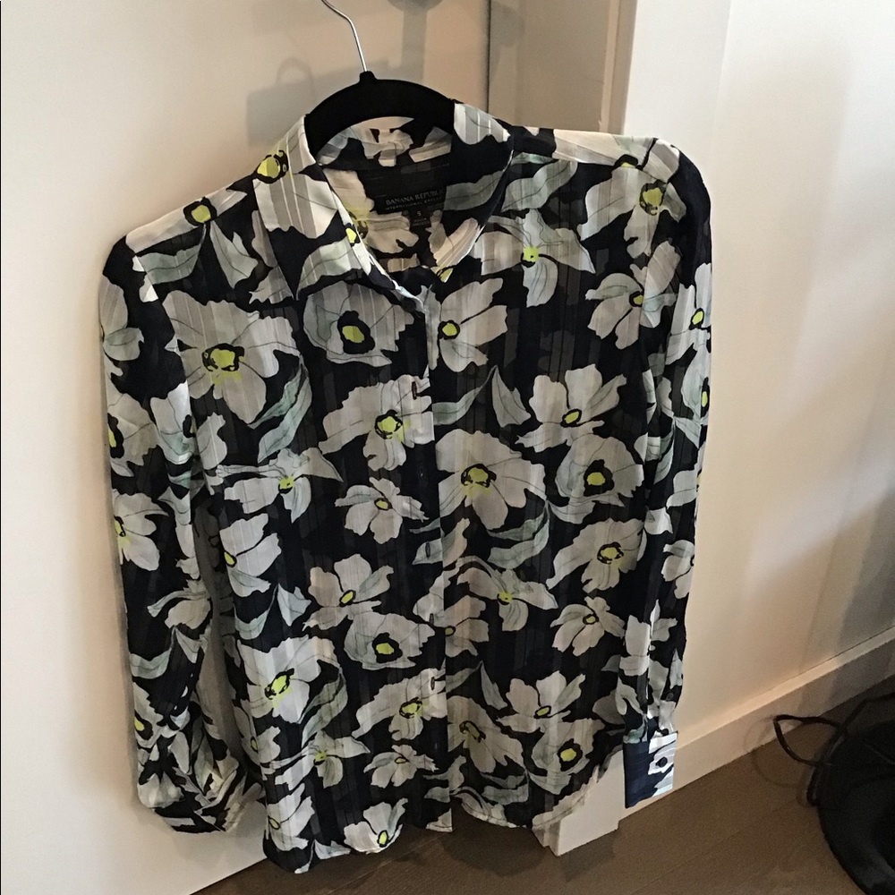Banana Republic floral blouse